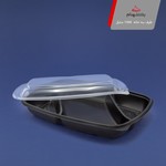  ظرف یکبار مصرف و پلاستیکی ظرف سه خانه  1500 مشکی